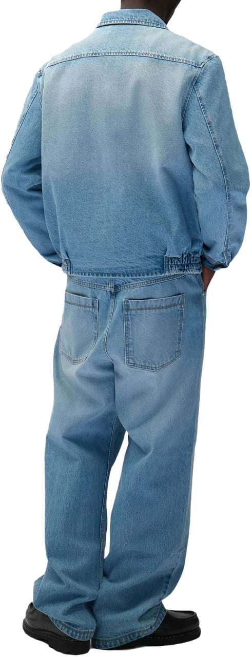 Arte Antwerp HEART LOGO DENIM JACKET LIGHT BLUE Blauw