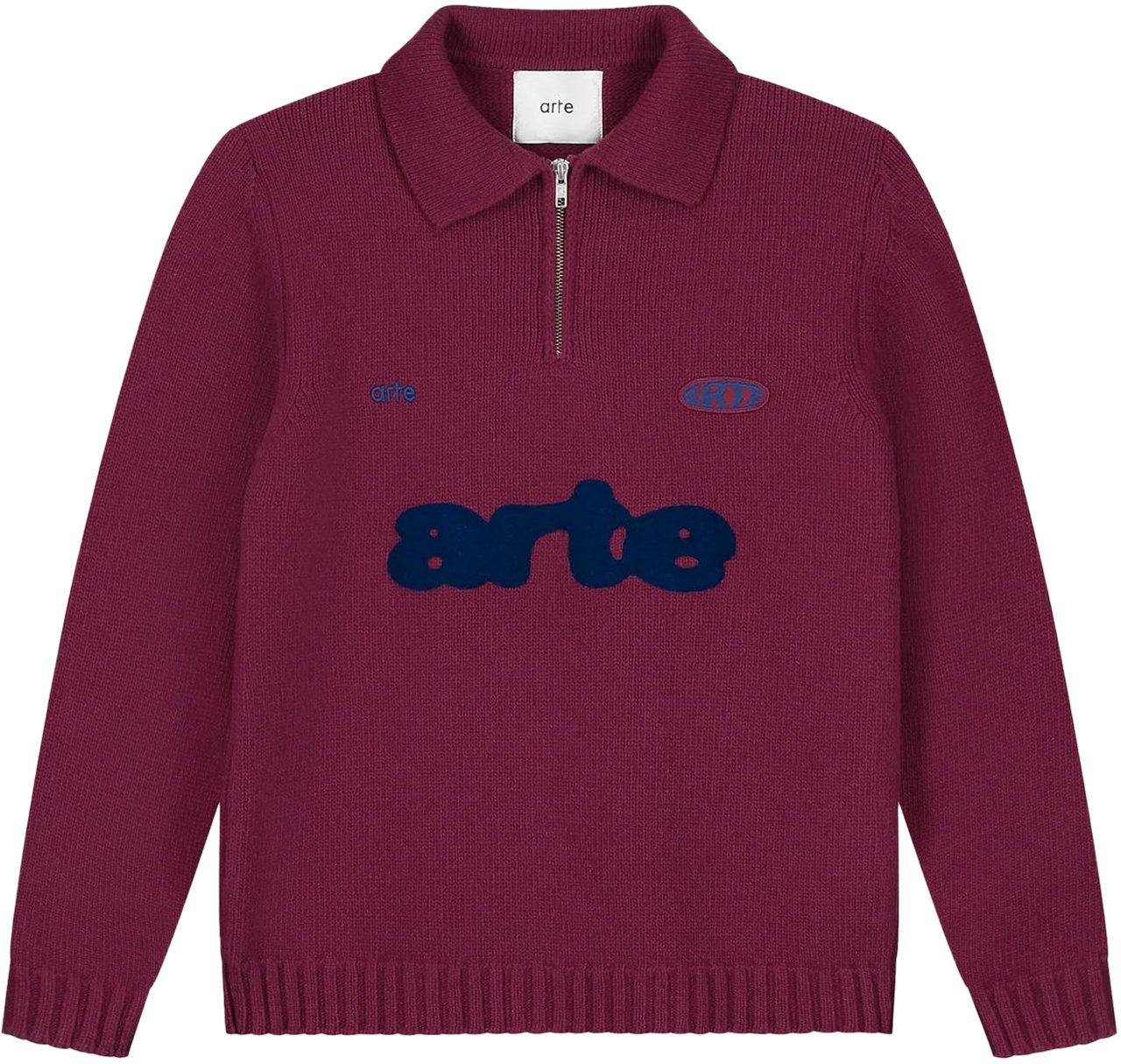 Arte Antwerp KNIT POLO SHIRT BURGUNDY Rood