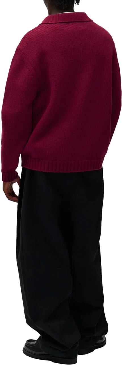 Arte Antwerp KNIT POLO SHIRT BURGUNDY Rood