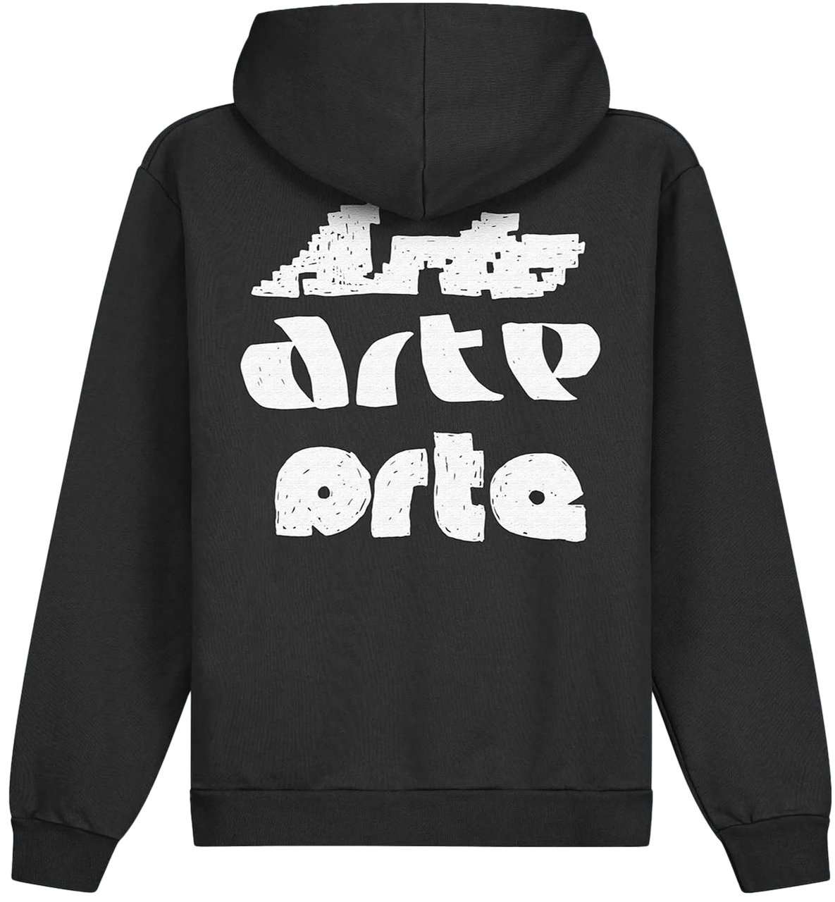 Arte Antwerp MULTI ARTE PRINT LOGO HOODIE BLACK Zwart