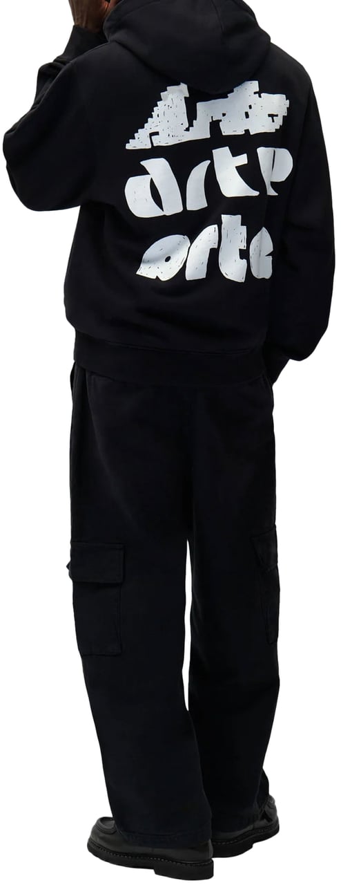 Arte Antwerp MULTI ARTE PRINT LOGO HOODIE BLACK Zwart