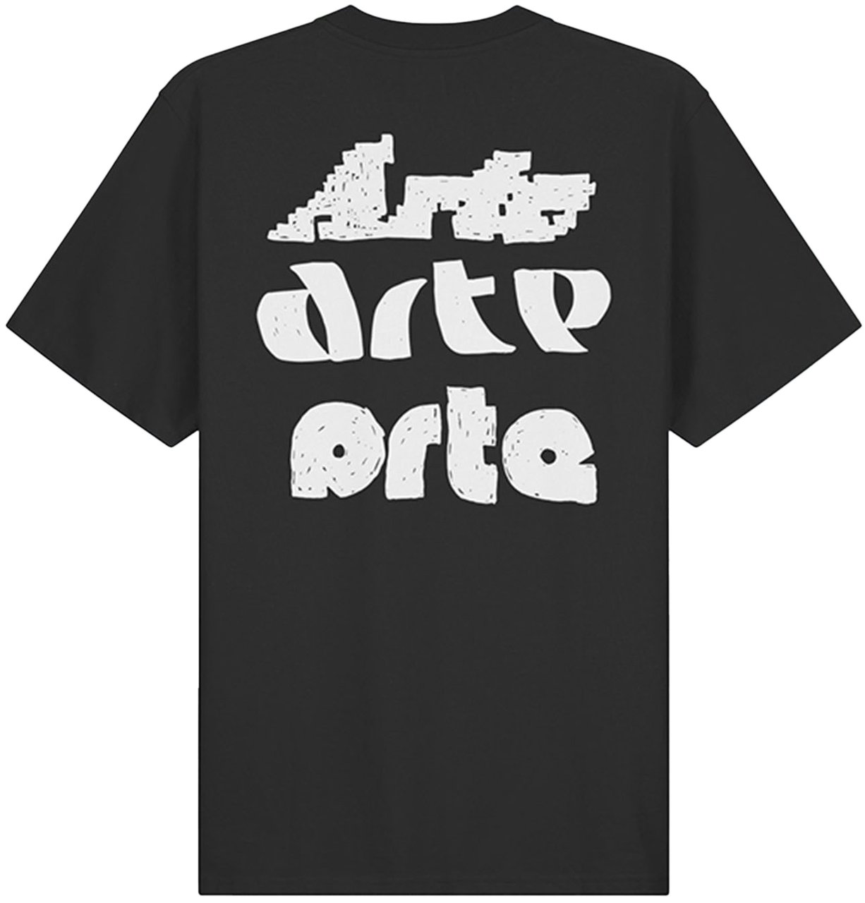Arte Antwerp MULTI ARTE PRINT LOGO T-SHIRT BLACK Zwart