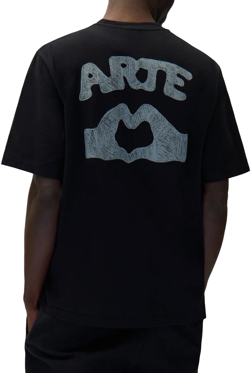 Arte Antwerp T-Shirt Diels Scribble Nera Zwart