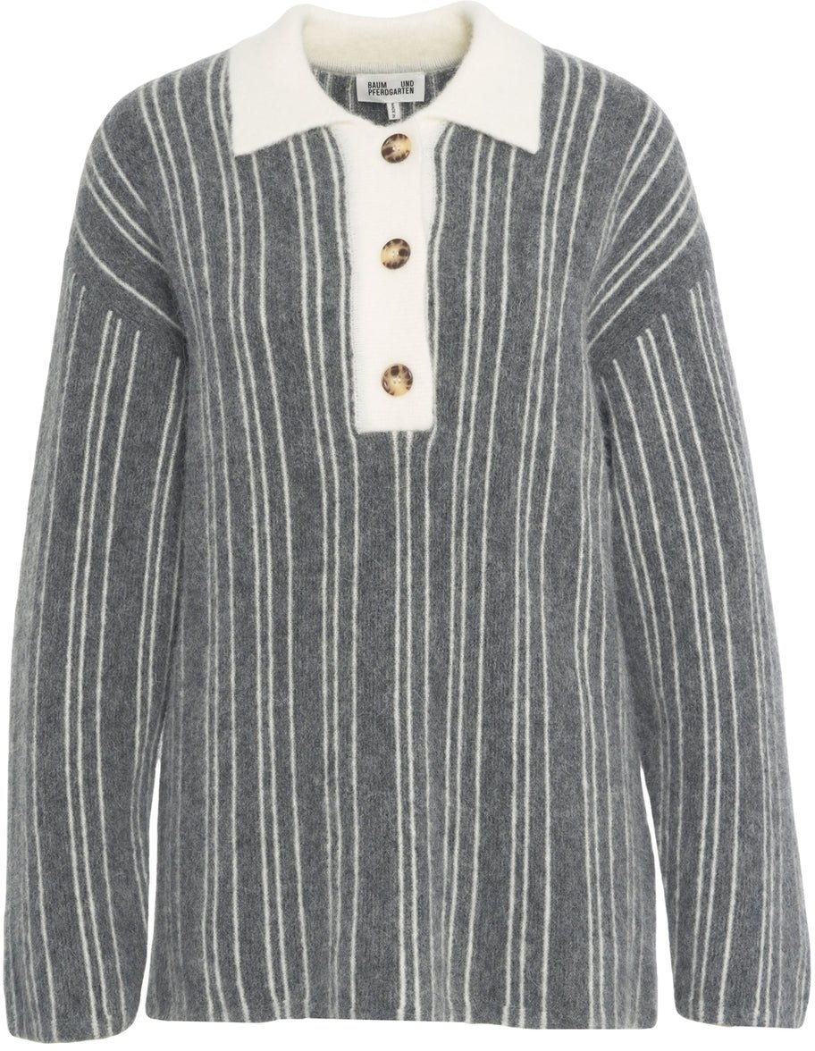 Arte Antwerp Knitted polo 'Carlota' Grijs