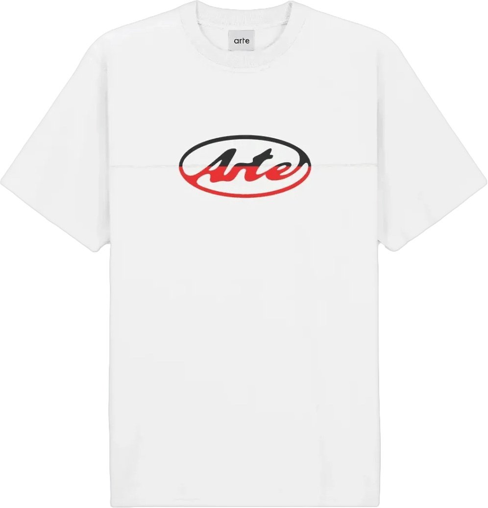 Arte Antwerp T-shirt met cirkellogo in wit Wit