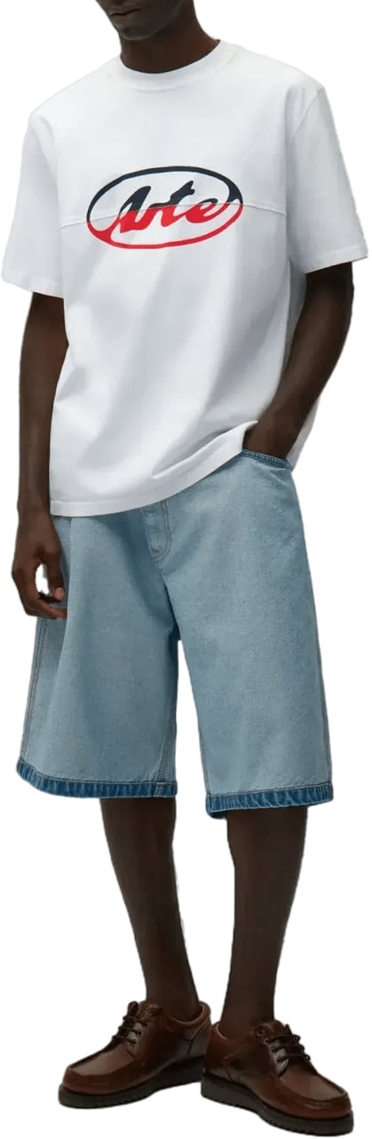 Arte Antwerp T-shirt met cirkellogo in wit Wit