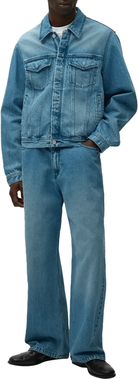 Arte Antwerp Circle Logo Jeans Jacket Denim Bleach Blauw