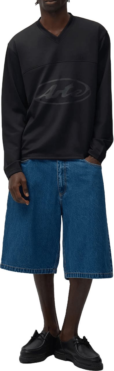 Arte Antwerp Longsleeve met cirkellogo, zwart Zwart