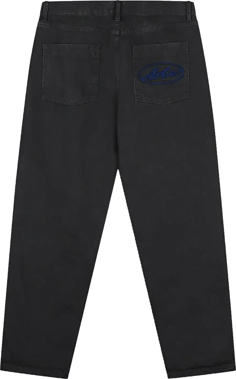 Arte Antwerp Broek met rond logo op de zakken, zwart Zwart