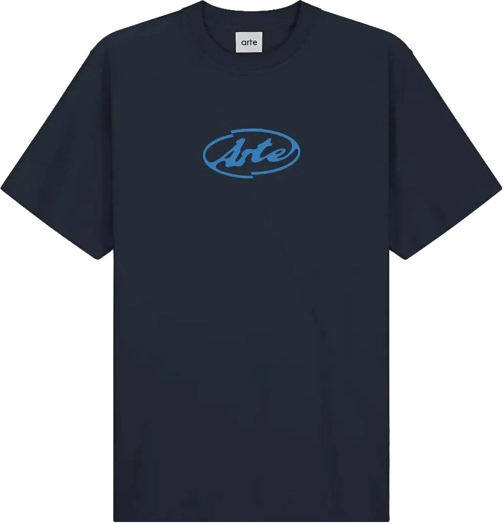 Arte Antwerp T-shirt met cirkellogo in marineblauw Navy
