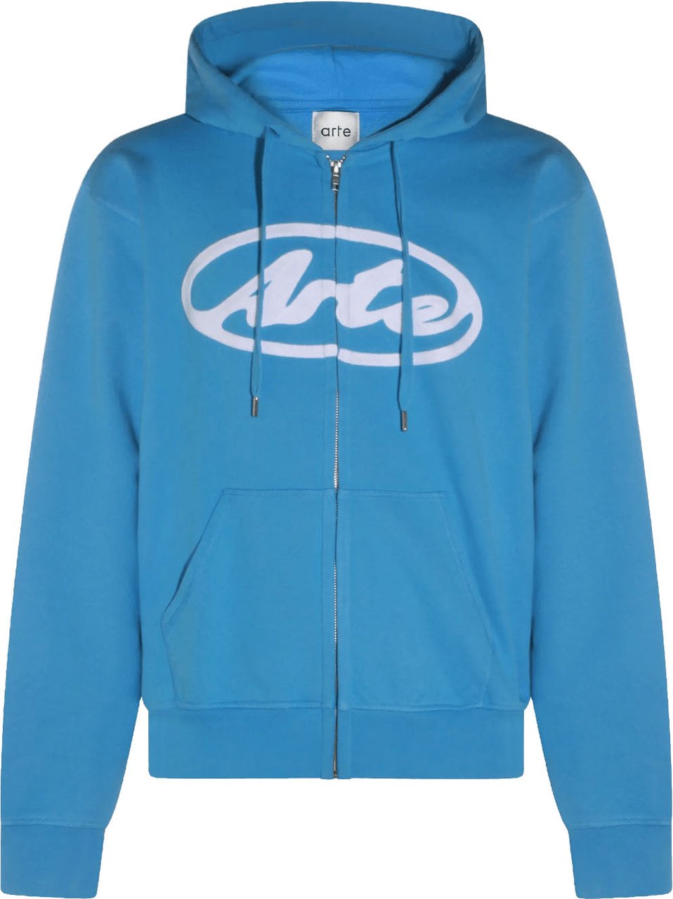 Arte Antwerp Hoodie met ritssluiting en cirkellogo in blauw Lichtblauw