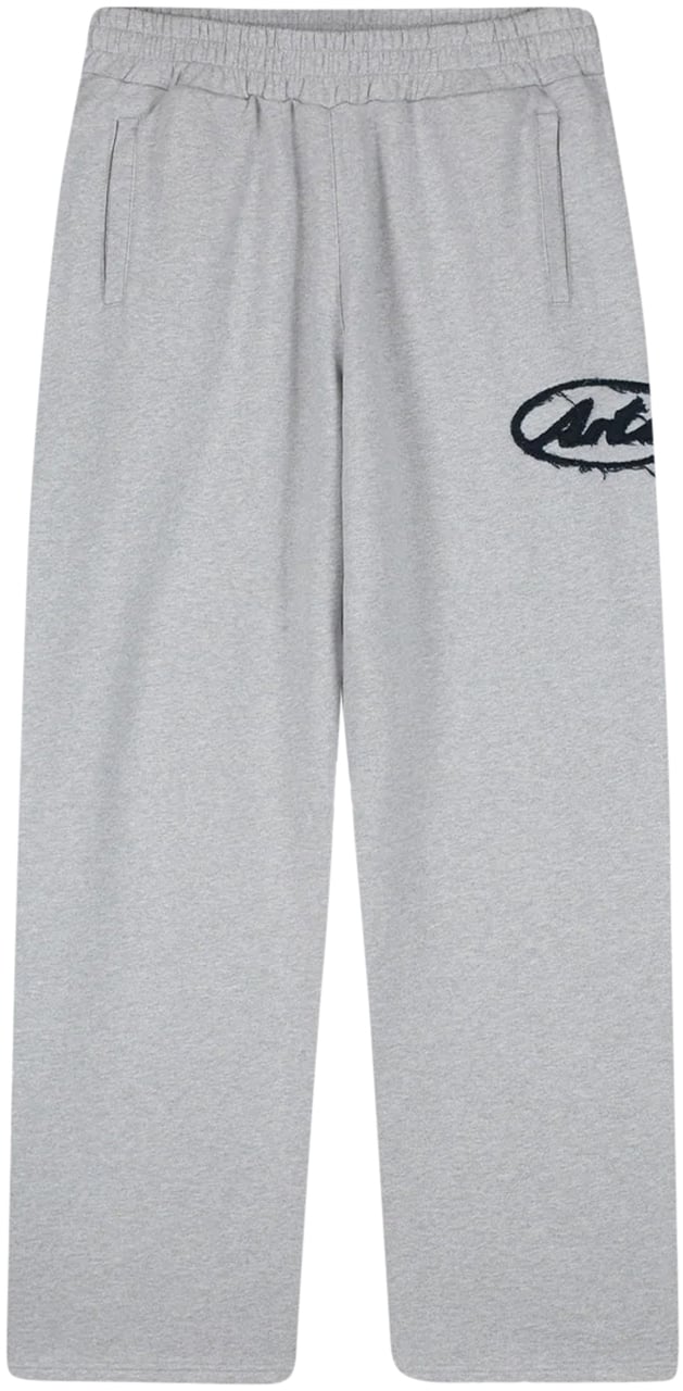 Arte Antwerp Grijze joggingbroek met cirkelvormig logo Lichtgrijs