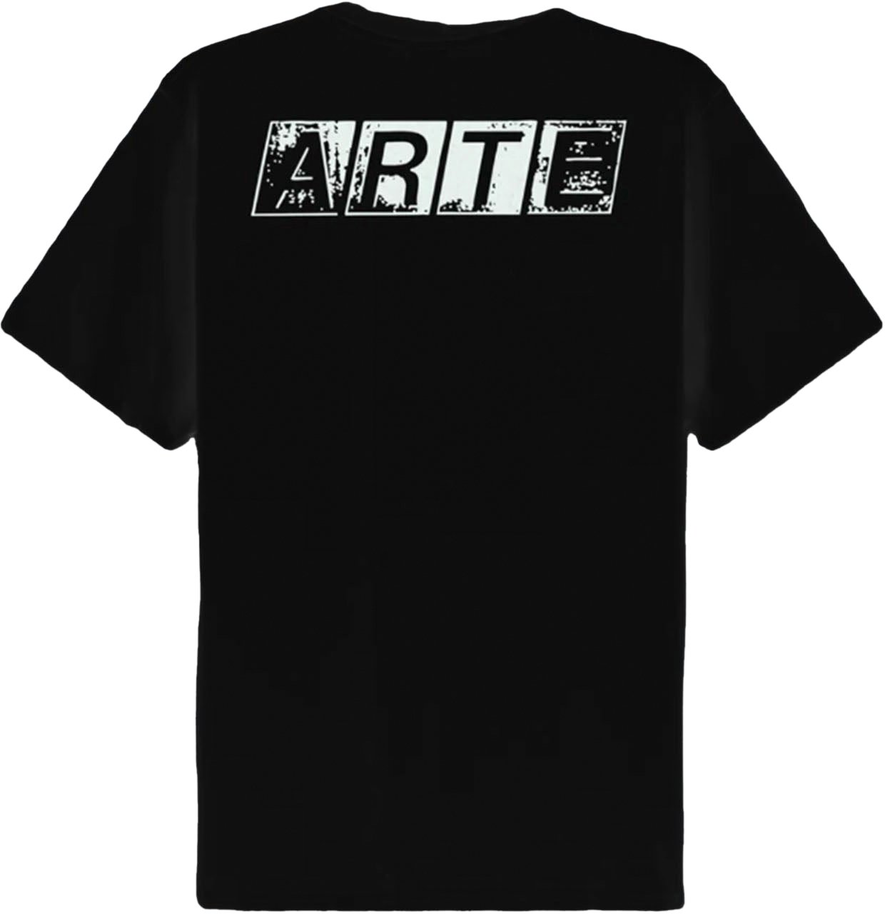 Arte Antwerp T-shirt met vervaagde print op de achterkant, zwart Zwart