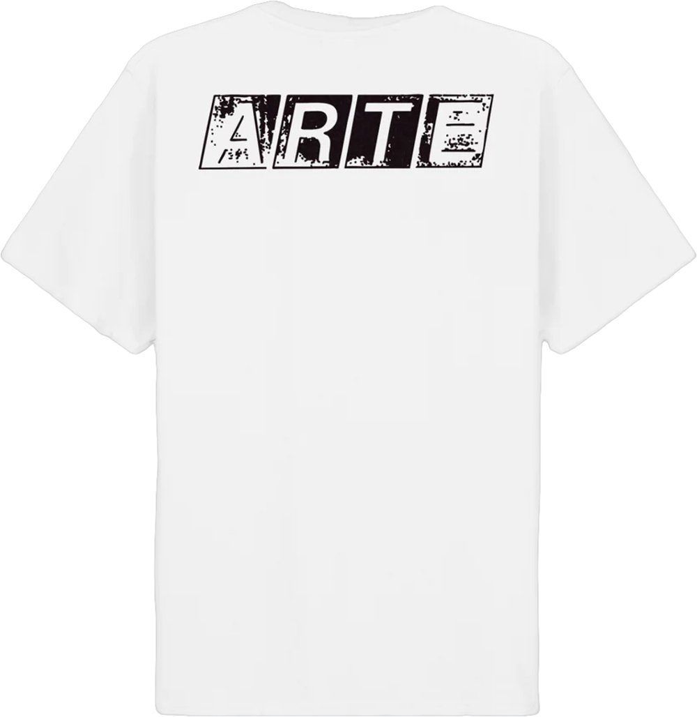 Arte Antwerp T-shirt met vervaagde print op de achterkant, wit Wit