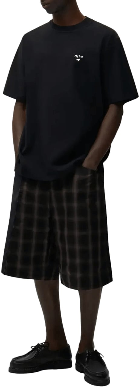 Arte Antwerp T-shirt met hartlogo, zwart Zwart