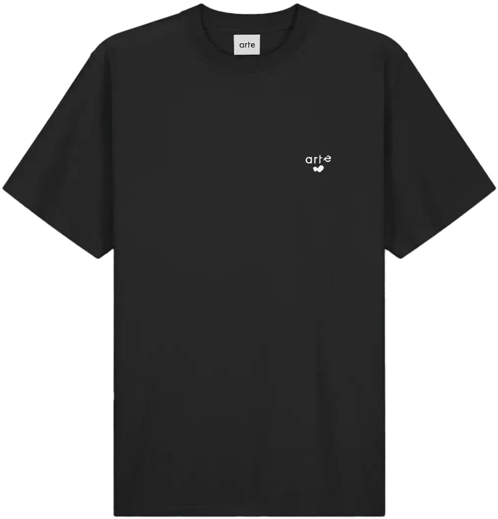 Arte Antwerp T-shirt met hartlogo, zwart Zwart