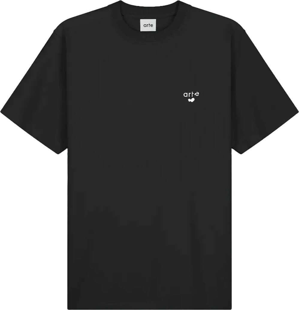 Arte Antwerp T-shirt met hartlogo, zwart Zwart