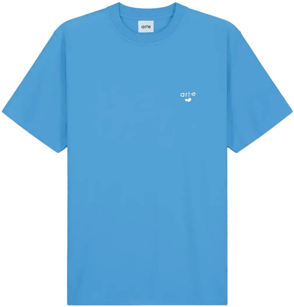 Arte Antwerp T-shirt met hartlogo in blauw Lichtblauw