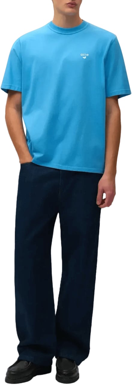 Arte Antwerp T-shirt met hartlogo in blauw Lichtblauw