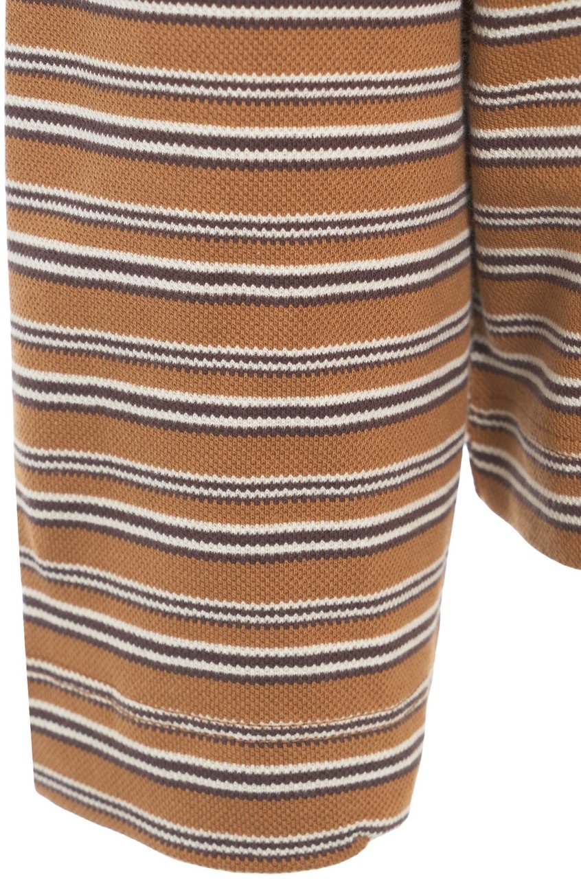 Arte Antwerp Striped polo shirt 'Jeanne' Bruin