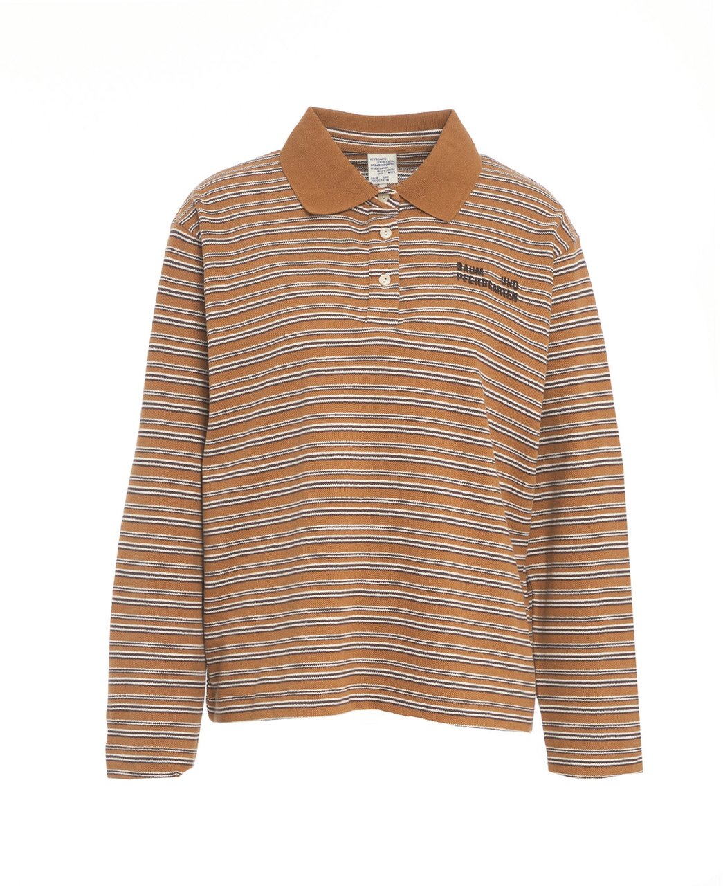 Arte Antwerp Striped polo shirt 'Jeanne' Bruin