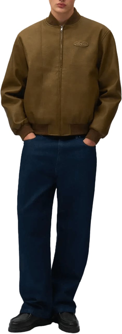 Arte Antwerp Bruine leren varsity-jas Bruin