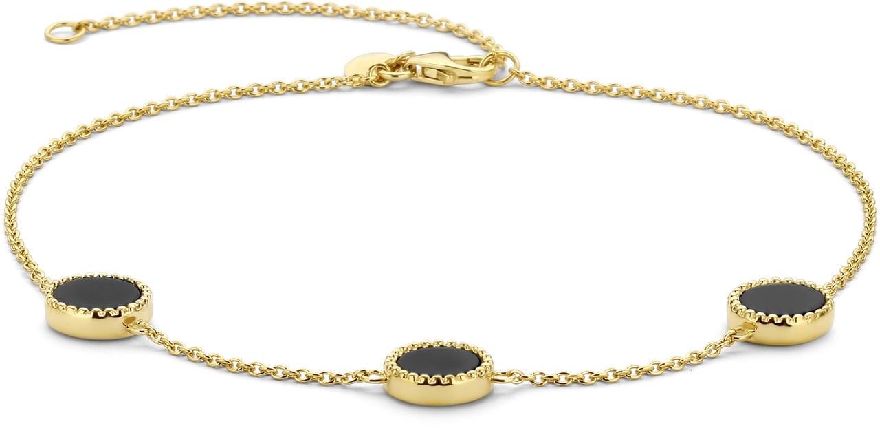 Arte Antwerp Brioso Cortona Giulia Enkelbandje met Onyx Goud