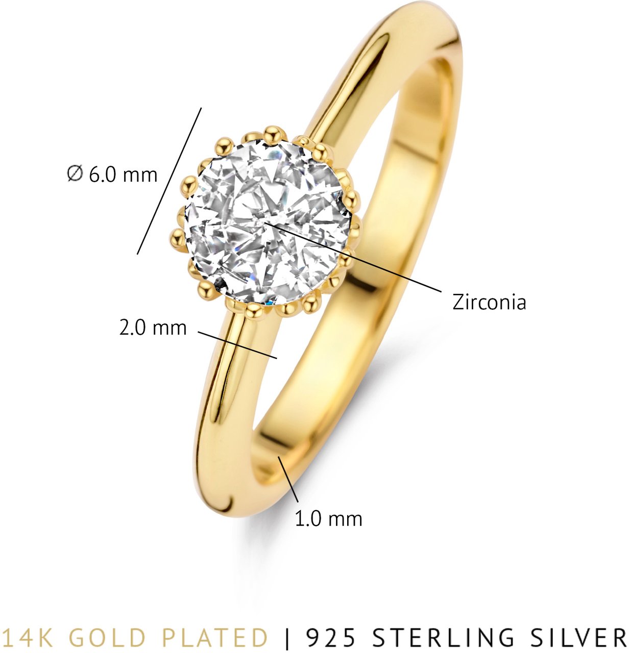 Arte Antwerp Cento Luci Rosia Ring Goud