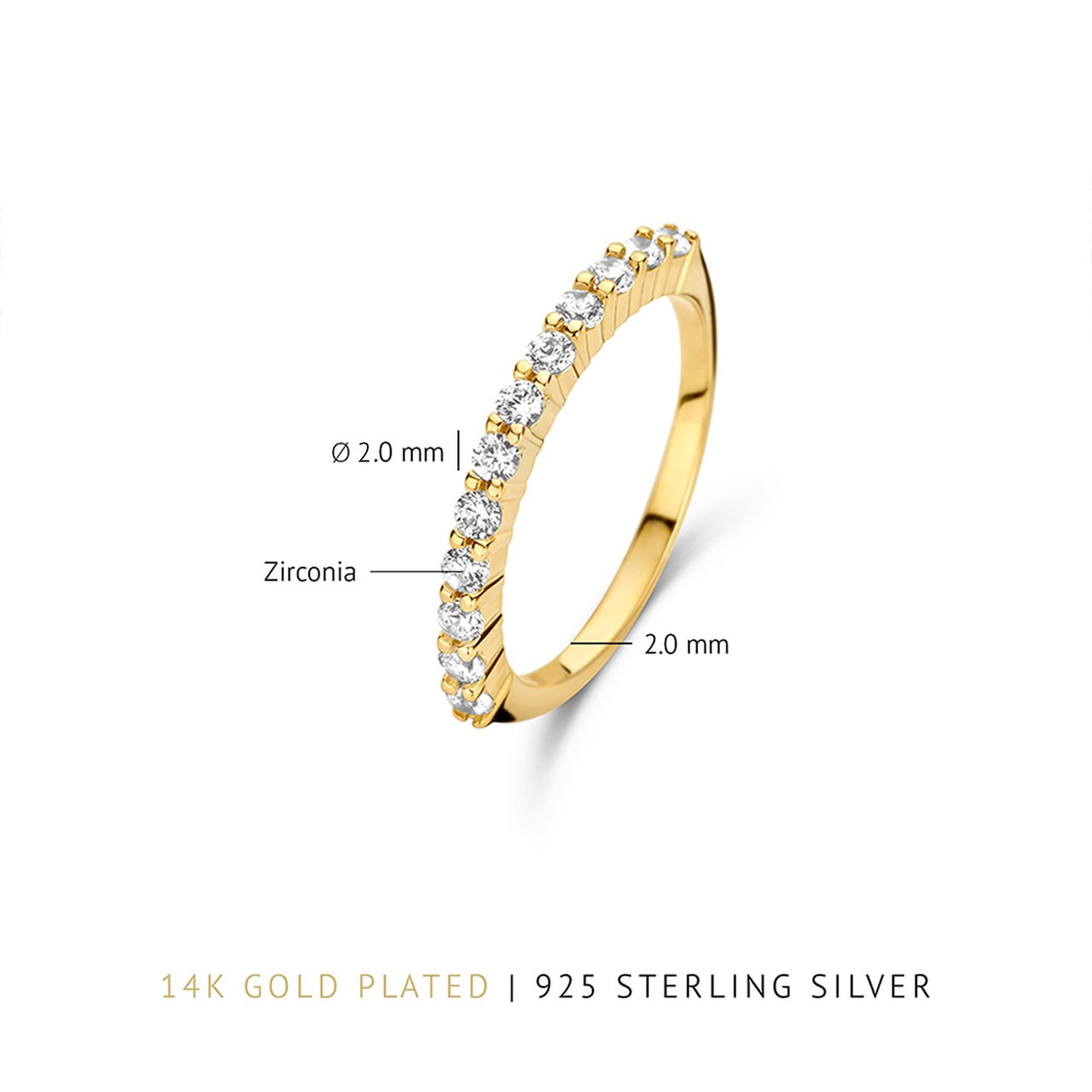 Arte Antwerp Santa Maria della Base Ring met Zirkonia Goud