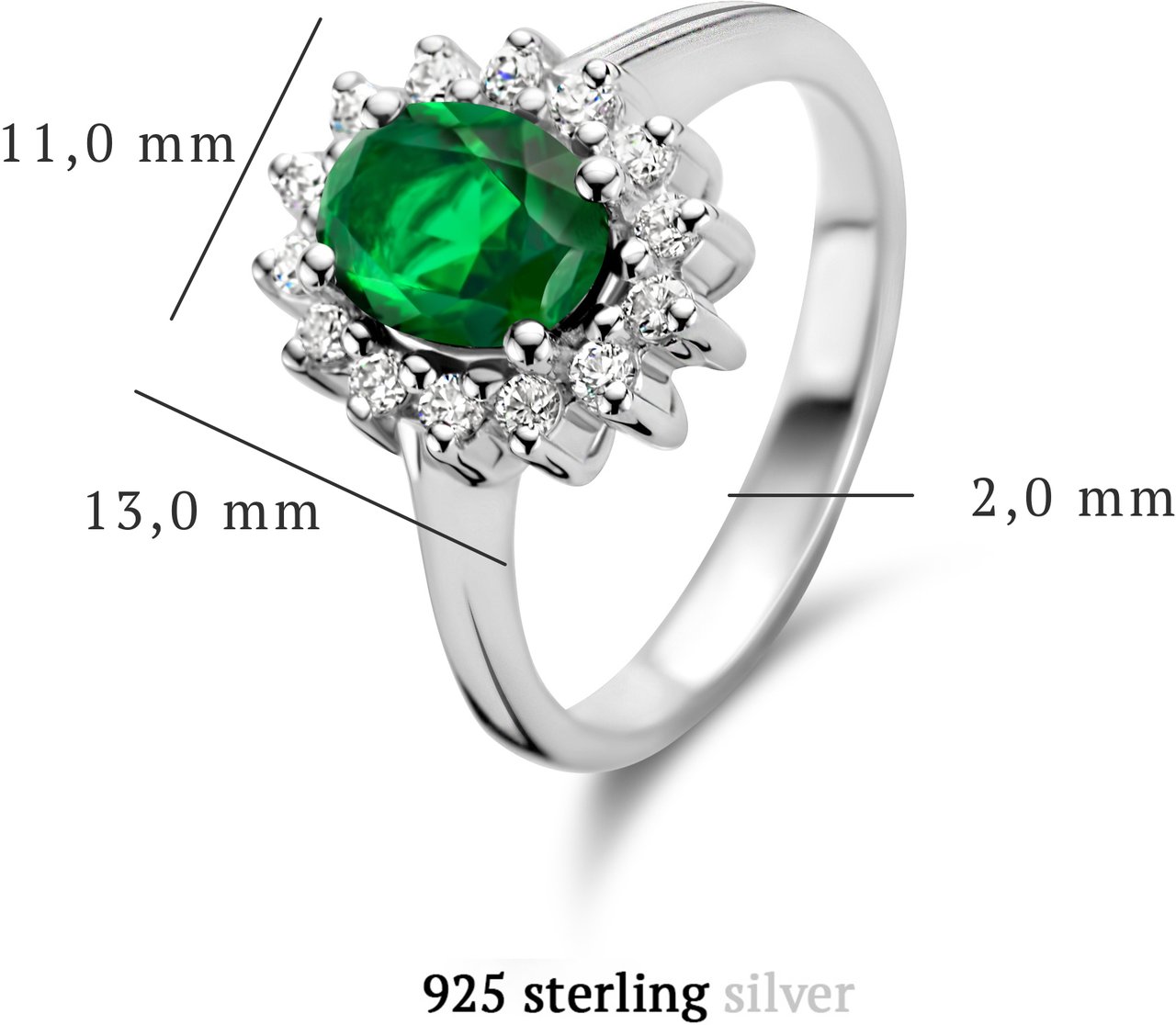 Arte Antwerp Mia Colore Verdi Ring met Zirkonia Divers