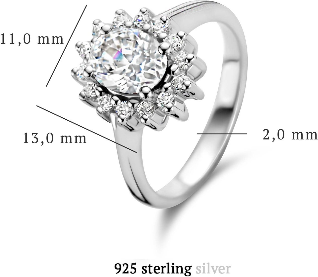 Arte Antwerp Mia Colore Bianca Ring met Zirkonia Divers