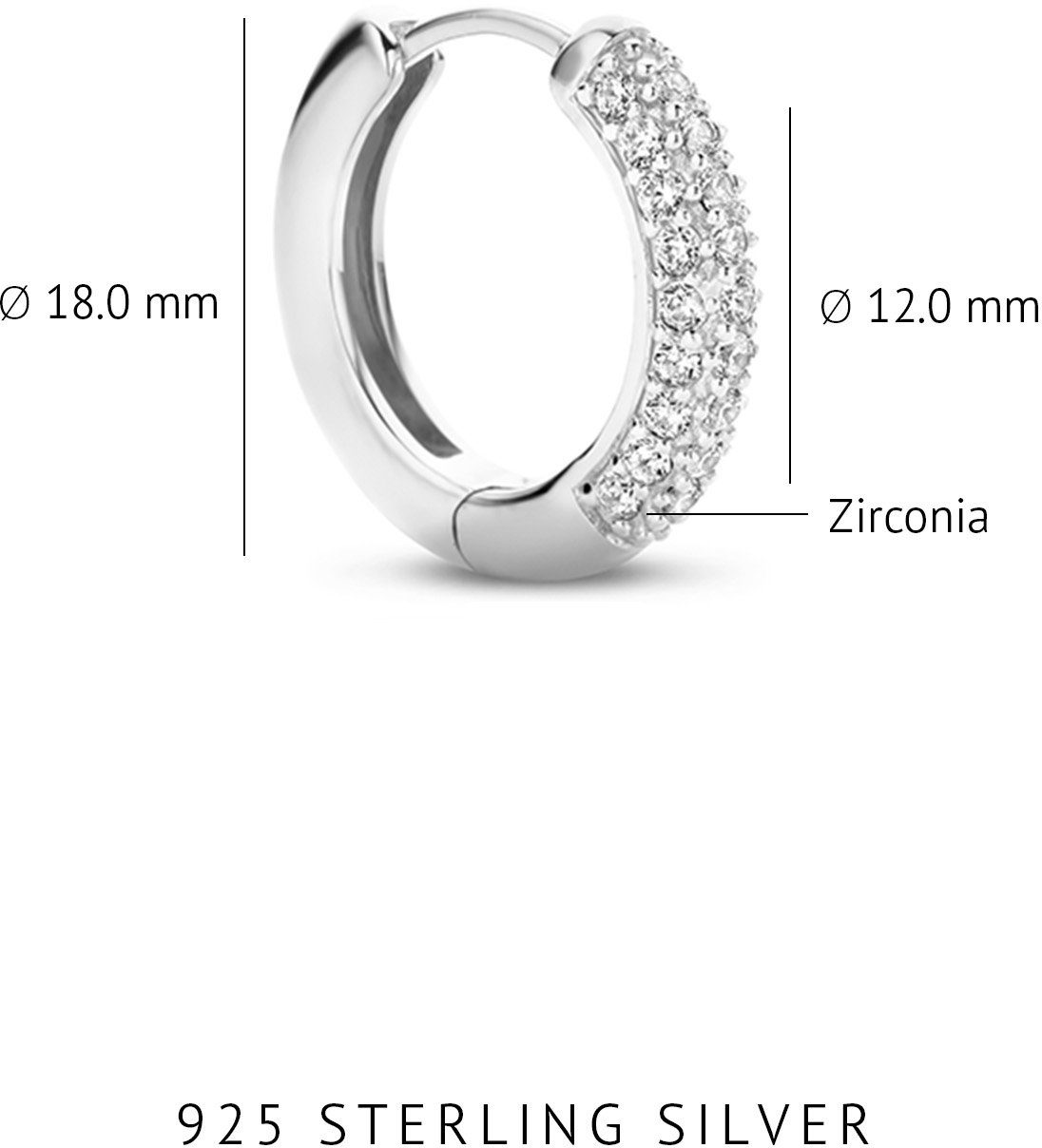 Arte Antwerp Santa Maria della Base Oorringen met Zirkonia Zilver