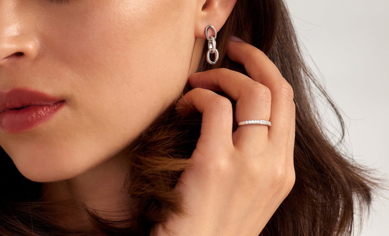 Arte Antwerp Bibbiena Poppi Clara Oorhangers met Zirkonia Zilver