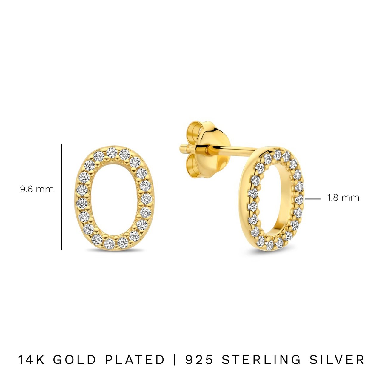 Arte Antwerp Bibbiena Poppi Clara Oorknoppen met Zirkonia Goud