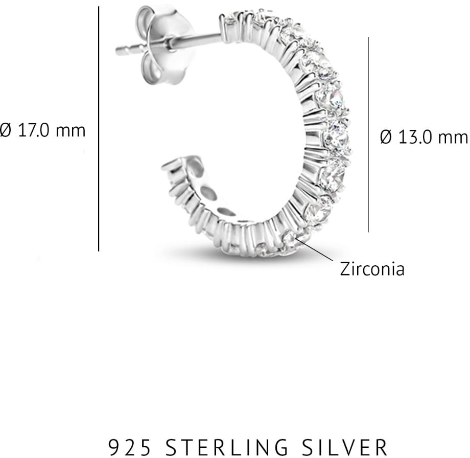 Arte Antwerp Santa Maria della Base Oorringen met Zirkonia Zilver