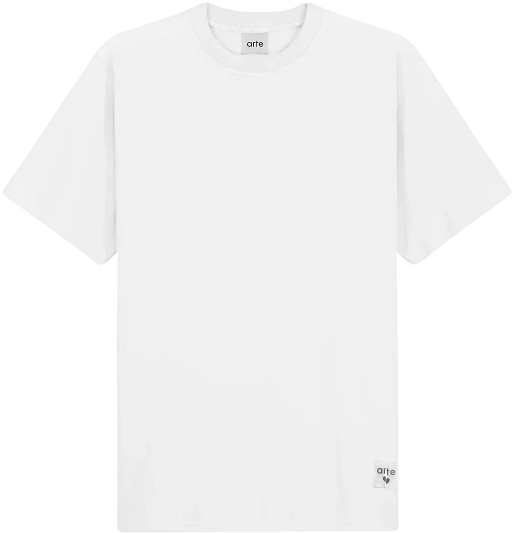 Arte Antwerp T-shirt met omkeerbaar label, wit Wit