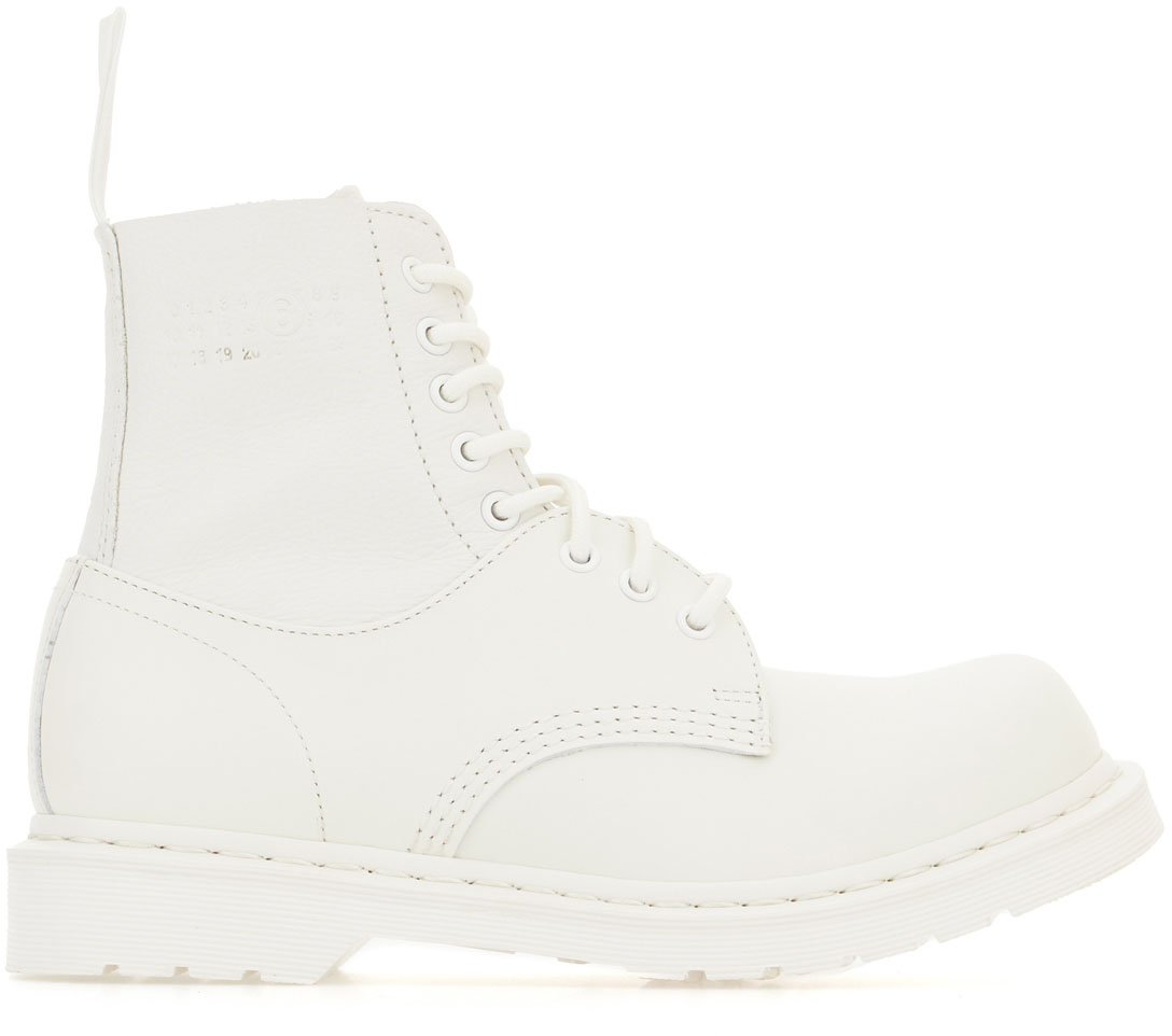 Arte Antwerp Dr. Martens White leather 1460 Twist ankle boots Wit