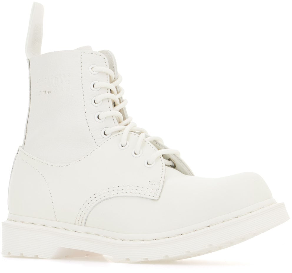Arte Antwerp Dr. Martens White leather 1460 Twist ankle boots Wit
