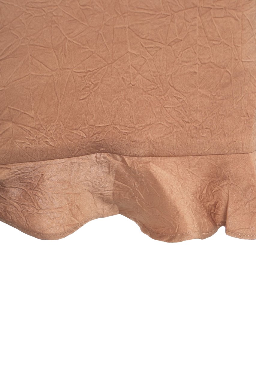 Arte Antwerp Crinkled satin skirt 'Sesse' Bruin
