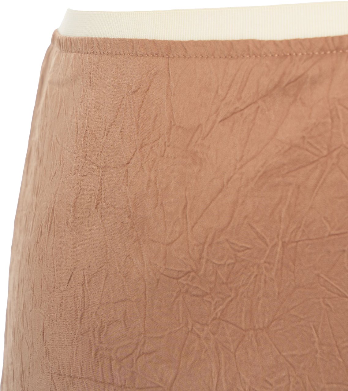 Arte Antwerp Crinkled satin skirt 'Sesse' Bruin