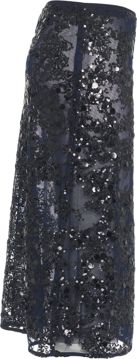 Arte Antwerp Midi skirt with sequins 'Shania' Blauw