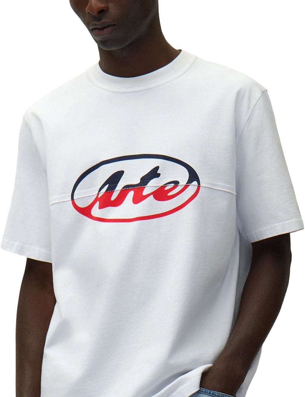 Arte Antwerp T-Shirt Circle Logo Cut Bianca Wit