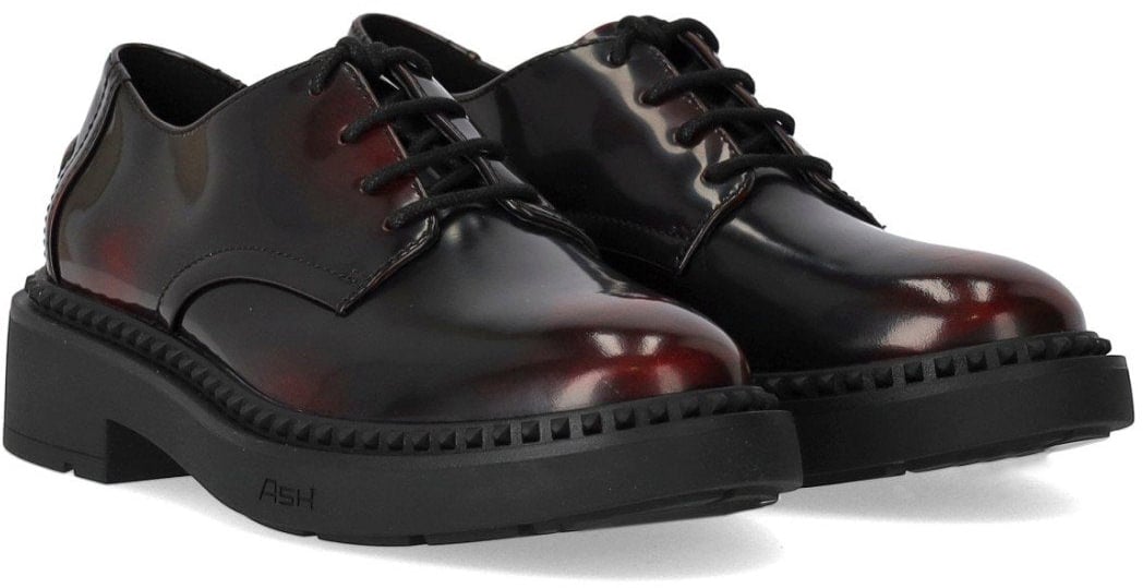 Ash ASH MERCURY BLACK/BURGUNDY LACE-UP SHOE Zwart