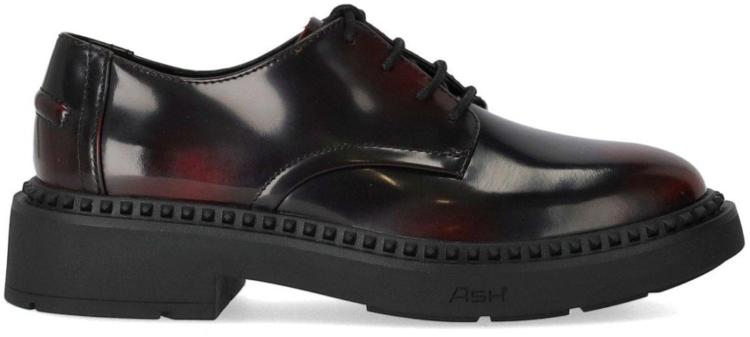 Ash ASH MERCURY BLACK/BURGUNDY LACE-UP SHOE Zwart