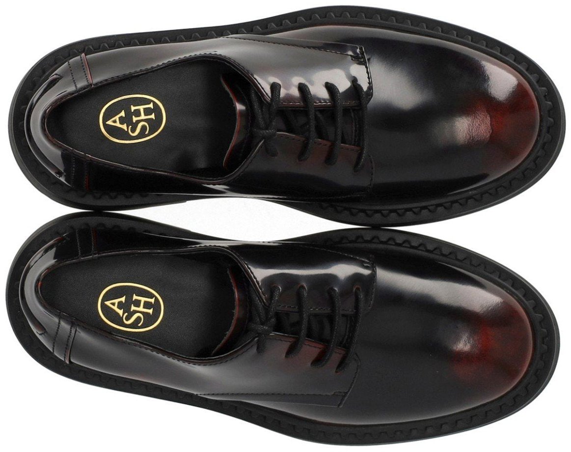 Ash ASH MERCURY BLACK/BURGUNDY LACE-UP SHOE Zwart