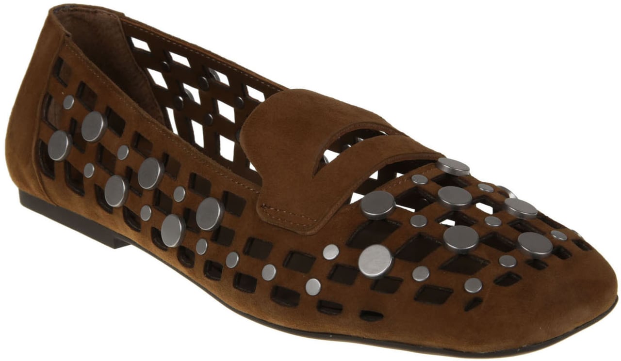 Ash Studded Cut-out Loafers Brown Bruin