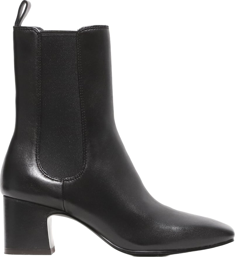 Ash Stivaletto in morbida nappa nera con elastico laterale Zwart