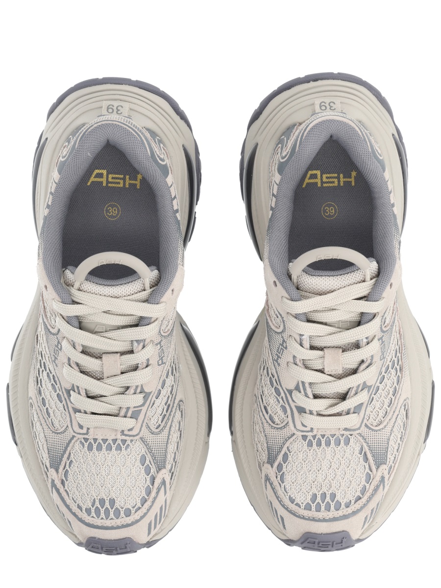 Ash Dragon Breathable Mesh Layered Calfskin Sneakers Grijs