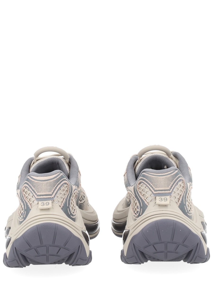 Ash Dragon Breathable Mesh Layered Calfskin Sneakers Grijs
