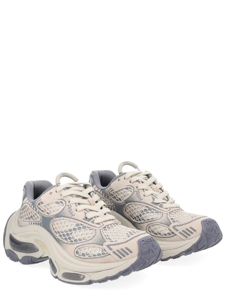 Ash Dragon Breathable Mesh Layered Calfskin Sneakers Grijs